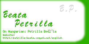 beata petrilla business card